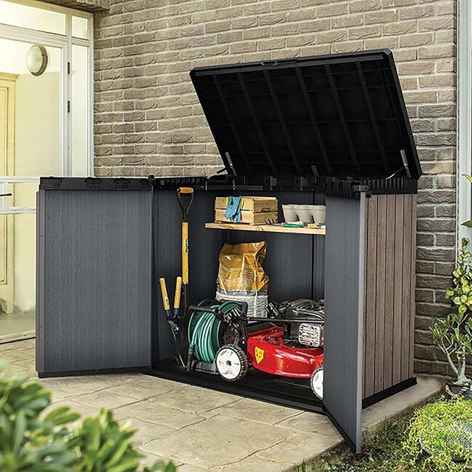Store-It-Out Darwin 1150L Outdoor Storage Box in Ashwood Brown