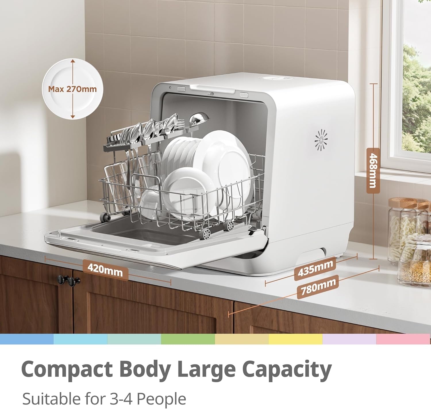 Comfee Mini Plus Compact Tabletop Dishwasher With 6L Water Tank