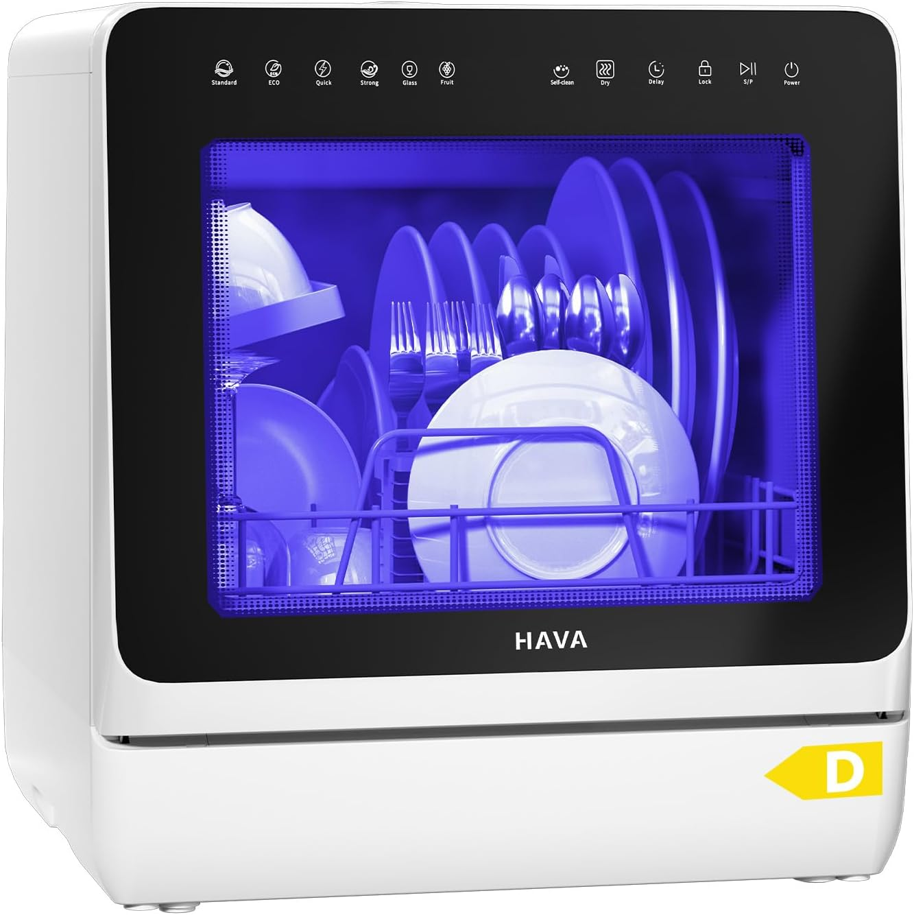 HAVA 2025 Portable Table Top Dishwasher with 8 Wash Programs