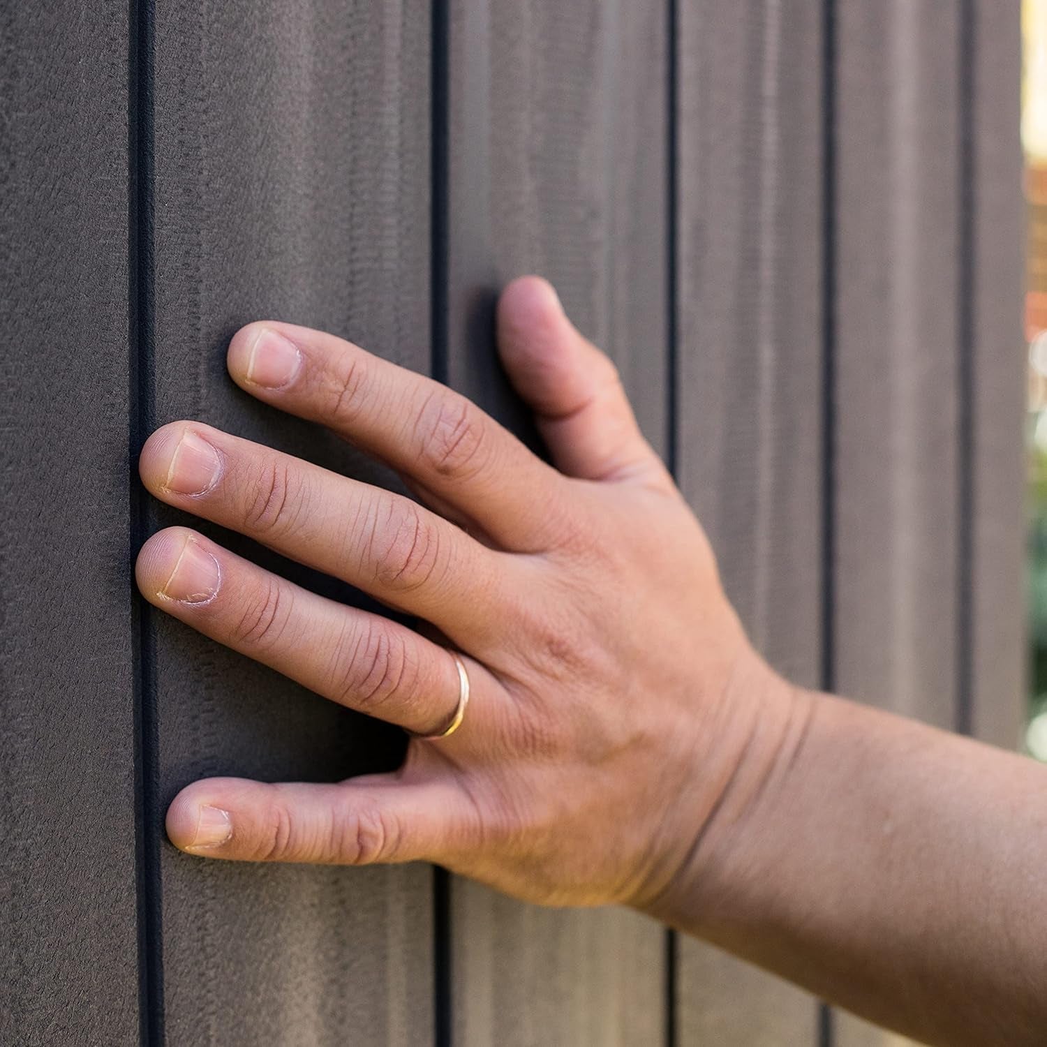 Durable 6x4 Ft Apex Garden Storage Shed Grey Wood Effect
