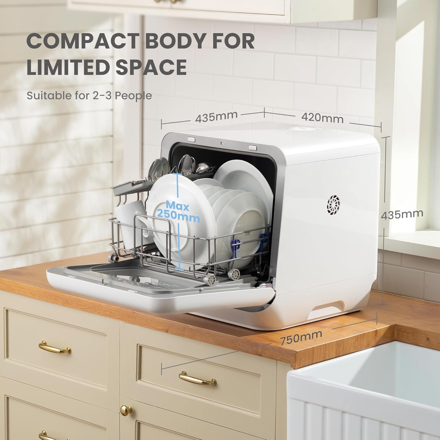 Comfee Portable Mini Table Top Dishwasher with Steam Wash Cycle