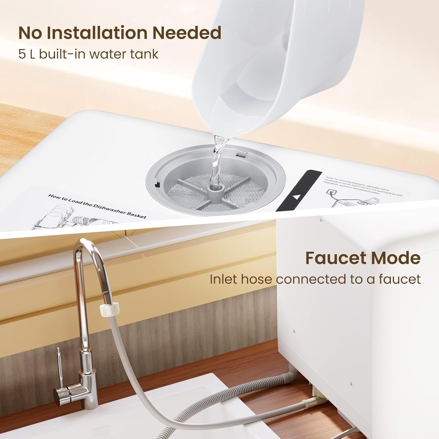 HAVA Compact Portable Table Top Dishwasher With 5L Water Tank