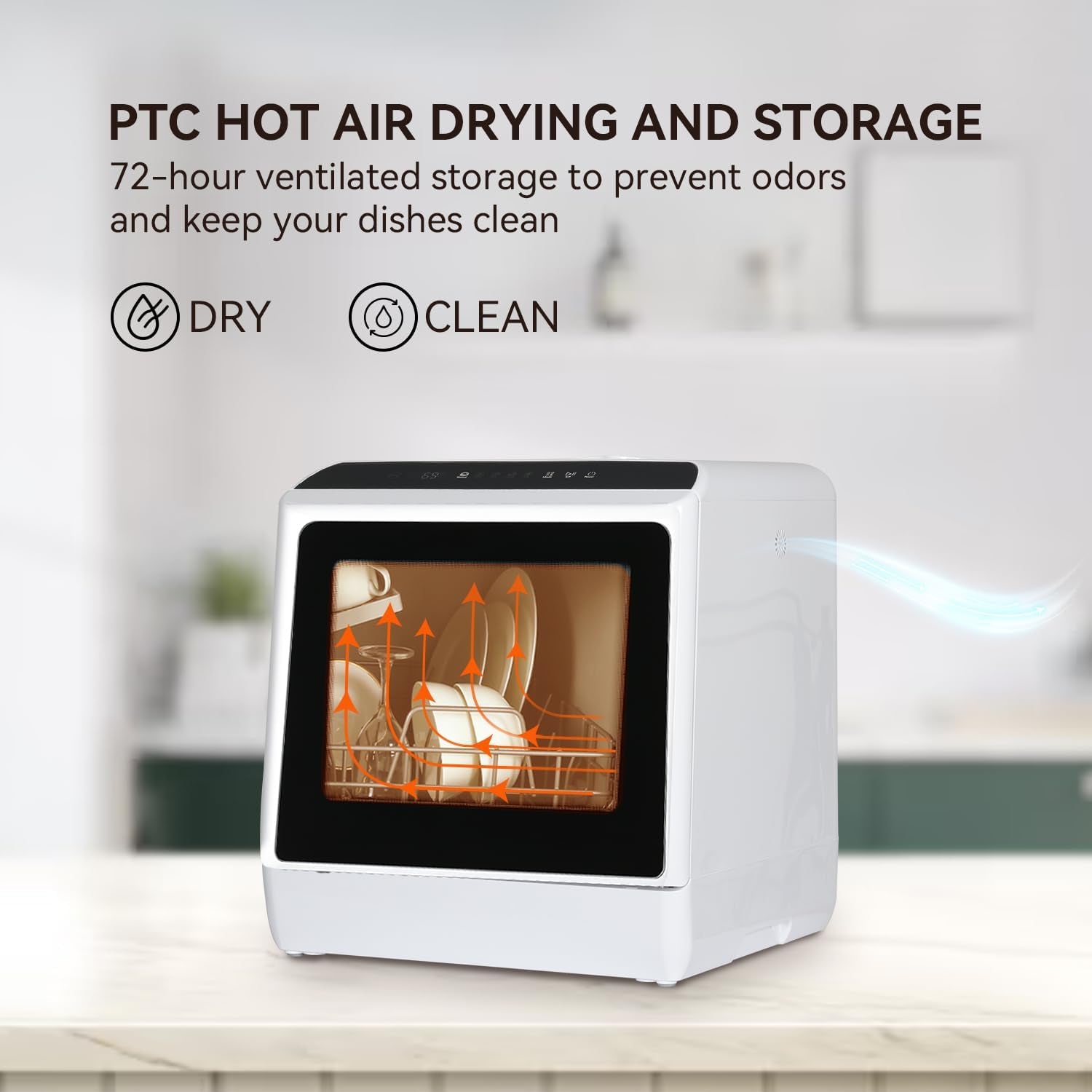 eklipt Mini Countertop Dishwasher 6 Programs Built-In Water Tank