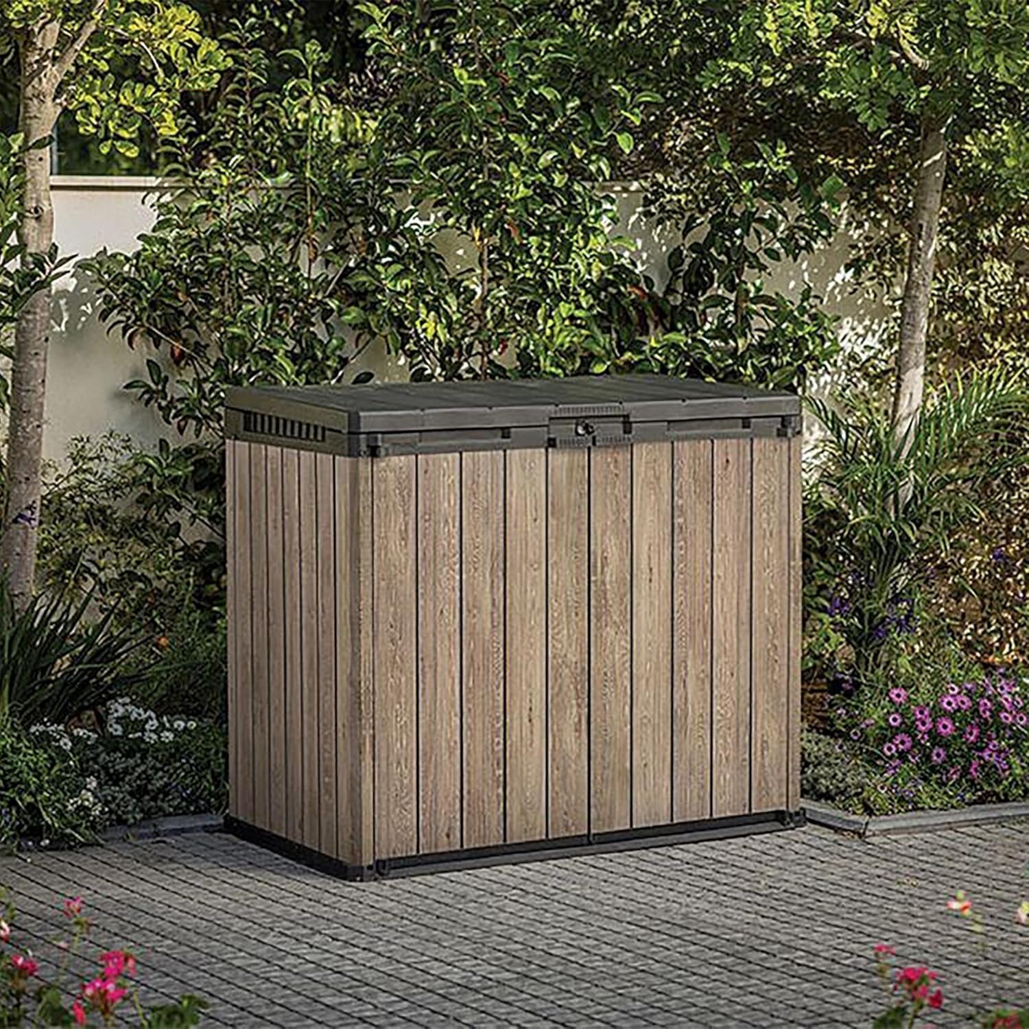 Store-It-Out Darwin 1150L Outdoor Storage Box in Ashwood Brown