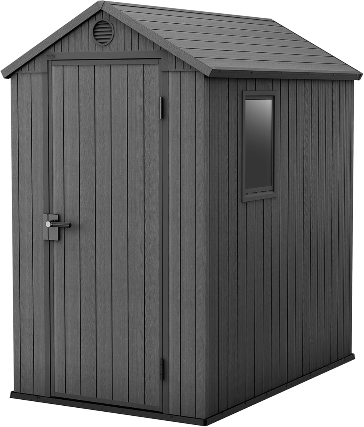 Durable 6x4 Ft Apex Garden Storage Shed Grey Wood Effect
