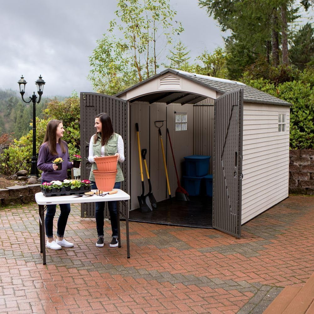 Durable 7x12 Ft Outdoor Storage Shed with Steel Reinforced Frame