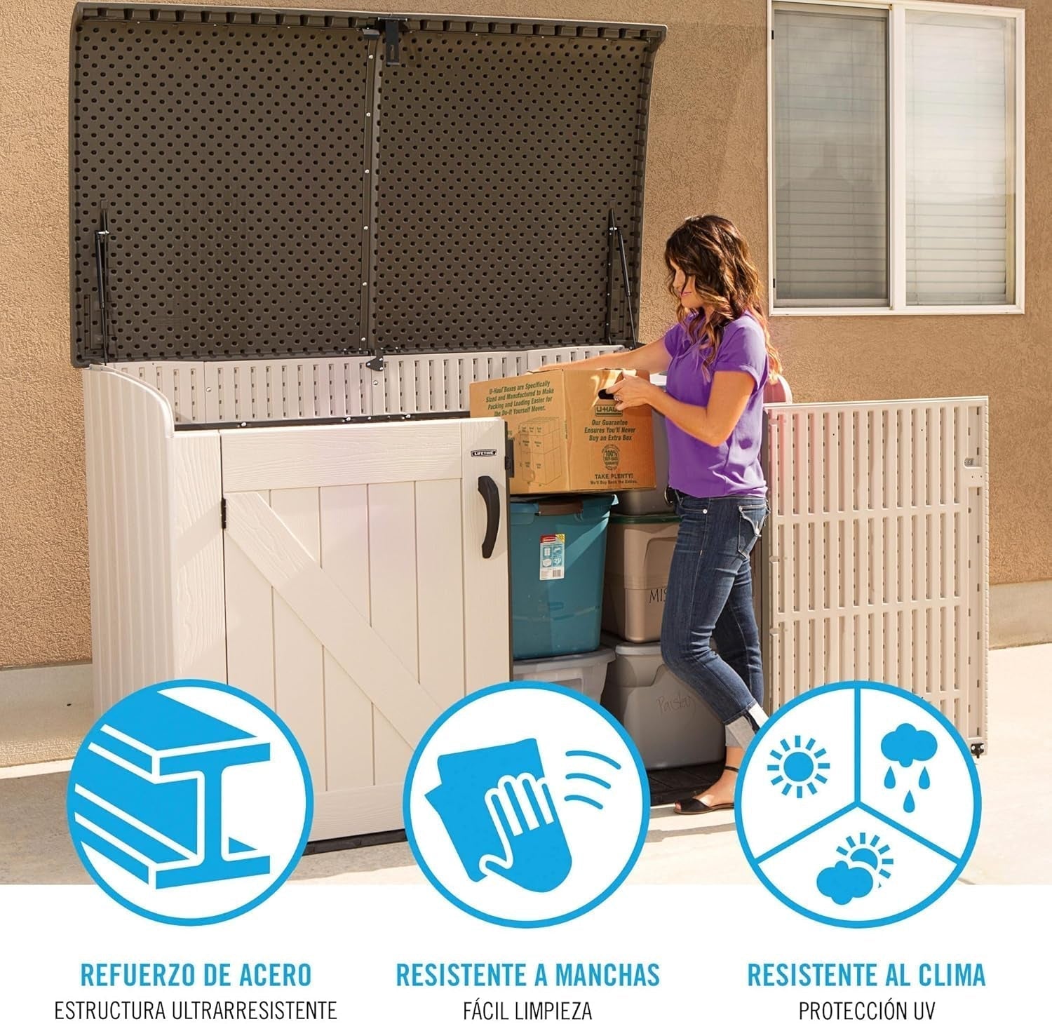 Hartool 6x3.5ft Heavy Duty Horizontal Plastic Outdoor Garden Storage Shed