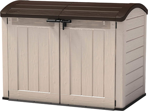 2000L Outdoor Garden Storage Shed Beige Brown Weather Resistant Unit
