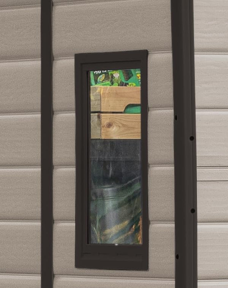 Manor 6x8 Ft Outdoor Apex Garden Storage Shed Beige Brown